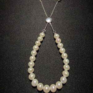 Classic Pearl Necklace with Silver Accents